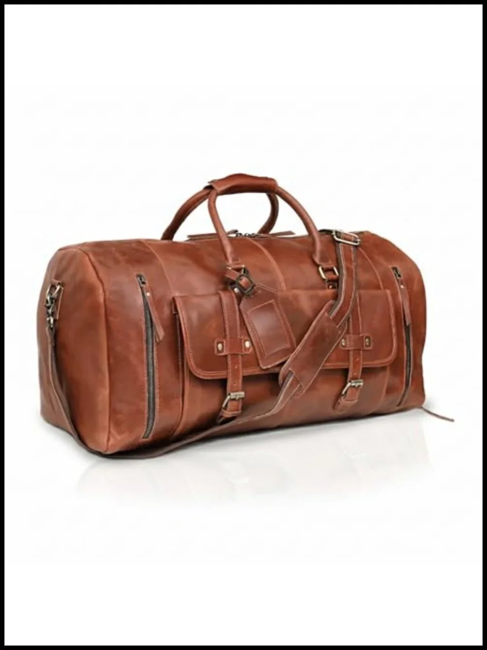 Handcrafted Leather Duffle Travel Bag Weekender Carry-on Men Women